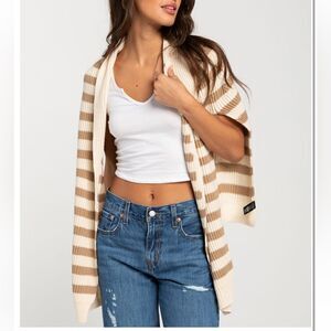 Anthropologie Do Everything In Love Beige & Cream Stripe(One Size)